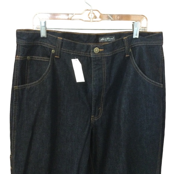 Eddie Bauer Flannel Lined Dark Wash Denim Jeans Mens. Size: 38/32 - Picture 2 of 16